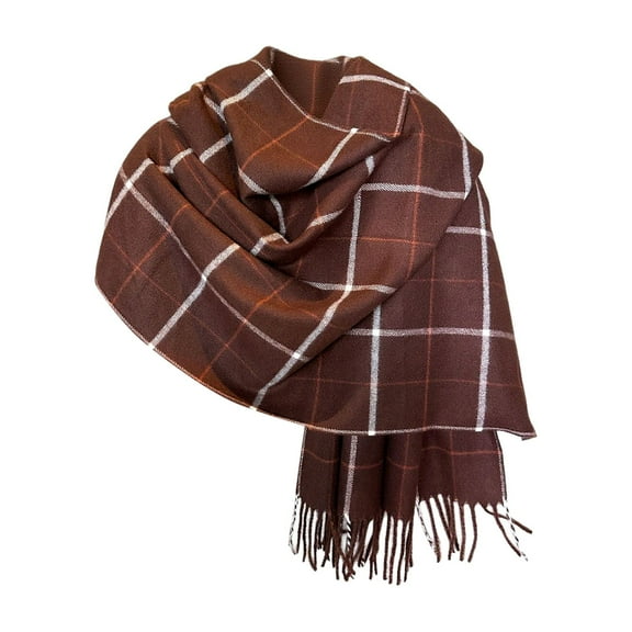 Winter Plaid Scarf For Women Good Blanket Scarf For Women Winter Cozy Fashion Scarves Accessory Womens Scarf Winter Brown One Size