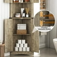 thumbnail image 5 of ChVans Farmhouse 68" Tall Corner Cabinet w/4 Barn Doors, 5 Tier Bookcase Storage Cabinet with Adjustable Shelves, Corner Storage Cabinet for Bathroom,Living Room,Kitchen, Light Rustic Oak, 5 of 8