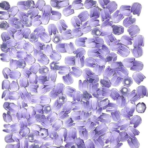 50 Pcs Tulips Beads Flower Beads Color Print Flower Buds for DIY Bracelets Necklaces Crafts Jewellery Night Light Making