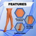 thumbnail image 4 of Grandeur Hosiery Women's Ladies Adult Juniors Seamless Fishnet Dance Ballet Tights Pantyhose Stockings Orange B, 4 of 5