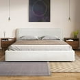 thumbnail image 6 of Omax Decor Upholstered Platform King Bed in White Boucle Fabric, 6 of 9