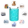 thumbnail image 6 of PAYOHTO Foldable Laundry Room Hamper Bucket Waterproof Bathroom Basket for College Student Living Room Storage Pillows Blankets Sea Water Ripple Top View Textured, 6 of 8