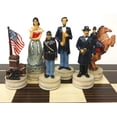 thumbnail image 3 of US American Civil War Wife Queens Chess set W 14" Ebony Black  Maple Wood Board, 3 of 8