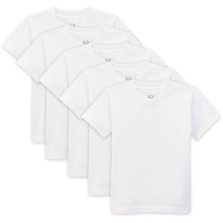 Fruit of the Loom Toddler Boy White Crew T-Shirts, 5-Pack - Walmart.com