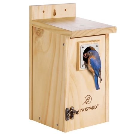 Kingsyard Bluebird House, Classic Wooden Birdhouse with Predator Guard for Outdoors