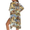 thumbnail image 5 of HELLHERO Fashion Bathing Suit Cover Up for Summer Polyester One Size Long Kimono Swimsuit Cover Up Wild Western Horse Herd Print, 5 of 6