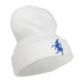 thumbnail image 4 of Antelope Emblem Embroidered Long Beanie - White OSFM, 4 of 5