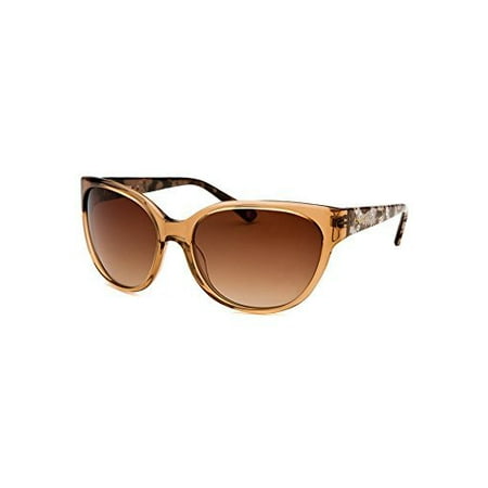 Bebe Women's Foxy Round Translucent Topaz Sunglasses