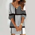 thumbnail image 1 of Pisexur Robe à Manches Longues à Col en V Robe Imprimée à Manches Longues pour Femmes Robe Ample Robe Mode Robe pour Femmes, 1 of 5