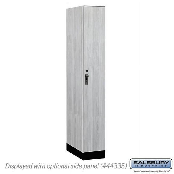 Salsbury Industries 41161ST 12 in. Wide Premier Wood Locker - Single Tier - 1 Wide - 6 ft. High - 21 in. Deep - Silver Teak - Hasp