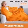 thumbnail image 2 of Manta portátil Super Blanky de 71 x 60 pulgadas con mangas de color naranja, 2 of 8