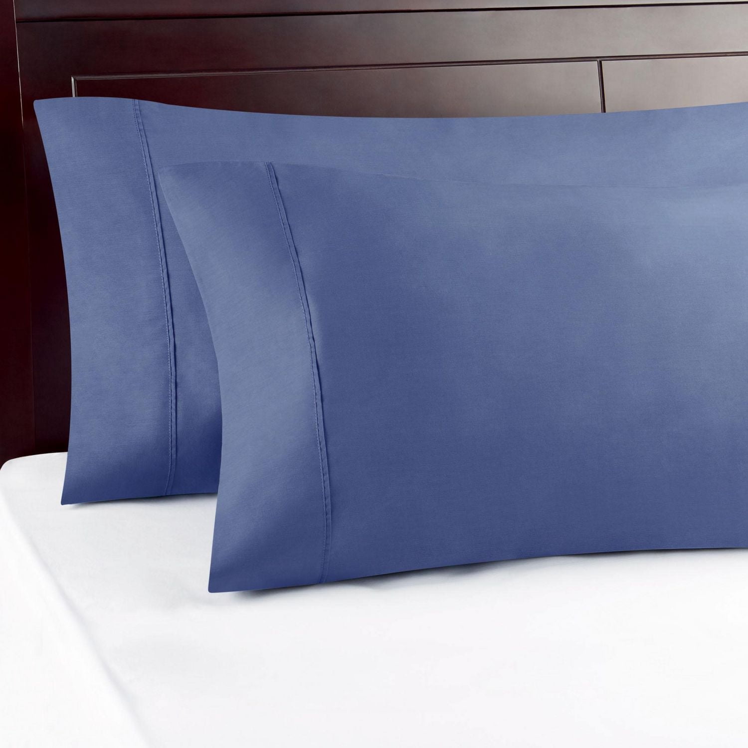 Mainstays Dark Blue Pillowcases, King, 180 Thread Count