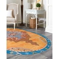 thumbnail image 4 of Unique Loom Timeless Collection Area Rug - Thomas (5' x 8' Oval Orange/Blue), 4 of 12