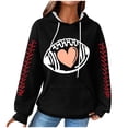 thumbnail image 1 of Camisas de Manga Larga Casual de las Mujeres Impresión No Estructurada Bolsillo Sudadera con Capucha para la Moda de Verano de Primavera, 1 of 5