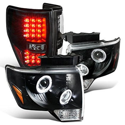 Ford F150 Halo Projector Black Headlights LED Brake Tail Lamp
