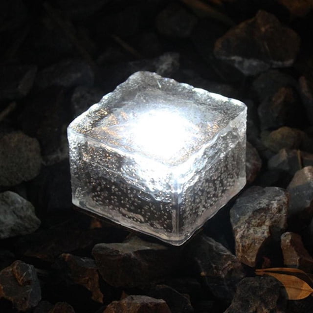 Lámpara Solar shamjiam Ice Cube Buried Yard Lamp Impermeable Iluminación Adornos Blanco