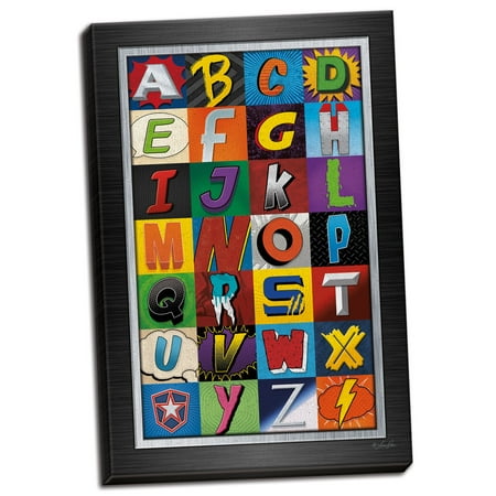 Gango Home Decor Contemporary Superhero Alphabet by Lauren Rader (Ready to Hang); One 12x18in Hand-Stretched Canvas