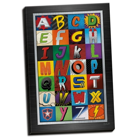 Super Hero Wall Painting Gango Home Decor Contemporary Superhero Alphabet by Lauren Rader (Ready to Hang); One 12x18in Hand-Stretched Canvas ()