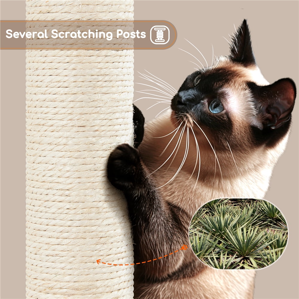 Yaheetech 41.9inch Cat Tree with Condo Basket Perch Platform, Dark Gray