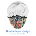 thumbnail image 4 of Shower Caps,Pioneer Flower Floral Print Pattern Waterproof Shower Cap for Women 4 Pieces,Double Reusable Hair Cover for Shower PEVA Elastic Stretch Hem, 4 of 7