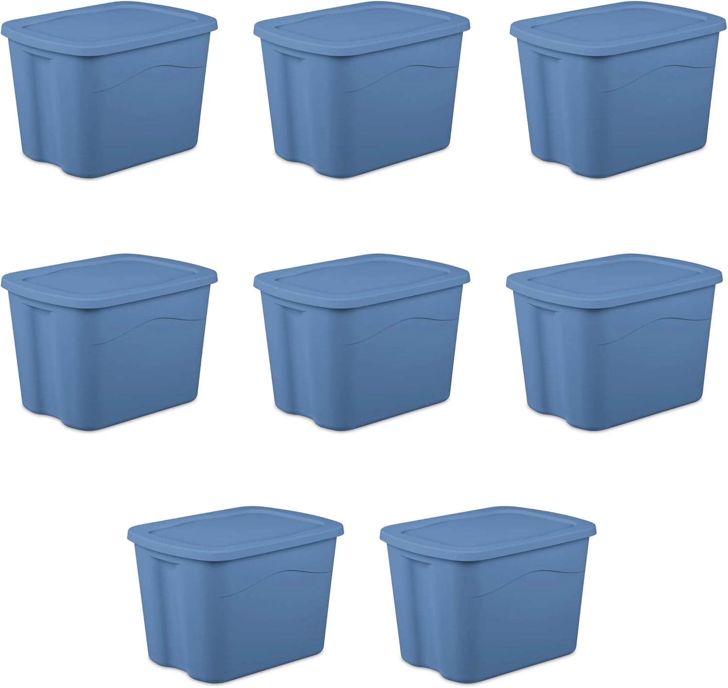 18-Gallon Plastic Storage Bins with Snap-on Lids – 8-PACK, Home Organization Essential