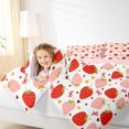 thumbnail image 3 of Manfei Cute Strawberry Queen Comforter Set,Pink Girly Bow Comforter Sets Queen,Pink Reversible,3-Piece,1 Comforter and 2 Pillowcases, 3 of 7