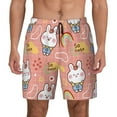 thumbnail image 2 of Picia Rabbit So Cute pattern Mens Swim Trunks with Compression Liner Stretch Beach Shorts Quick Dry with Zipper Pockets No-Chafing Board Shorts-X-Large, 2 of 9