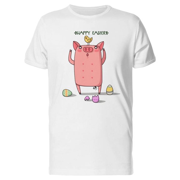 Happy Easter Cute Pig & Chicken Tee Men's -Image by Shutterstock