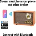 thumbnail image 2 of Victrola Radio Bluetooth Retro de Madera con Altavoces Integrados, diseño Elegante y Vintage, dial Giratorio de sintonización AM/FM, transmisión inalámbrica, Natural, 2 of 4