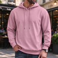 thumbnail image 2 of Axiiglly Hoodies for Men Drawstring Long Sleeve Pink Pullover Sweatshirt with Pockets Casual Trendy Big & Tall Hoodies S-3XL, 2 of 6