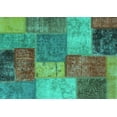 thumbnail image 1 of Ahgly Company Machine Washable Indoor Rectangle Patchwork Turquoise Blue Transitional Area Rugs, 8' x 12', 1 of 4