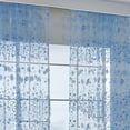 thumbnail image 3 of Cortina transparente innovadora y elegante con diseño floral translúcido para sala de estar, estudio, dormitorio, azul cielo, 100 x 250 cm (con ganchos)., 3 of 5