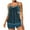 Blue, variant on Busydd Women Swimsuits S-3XL 2 Piece Tankini with Boyshorts Trendy Print Strap Bathing Suit Round Neck Swimwear