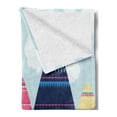 thumbnail image 2 of Travel Soft Flannel Fleece Throw Blanket, Happy Graphic with Alpaca and Folkloric Ornamental Mountains Print, Cozy Plush for Indoor and Outdoor Use, 50" x 60", Multicolor, by Ambesonne, 2 of 5