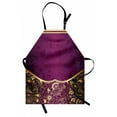 thumbnail image 1 of Eastern Apron Oriental and Abstract Swirly Floral Frame Artistic Vintage, Unisex Kitchen Bib Apron with Adjustable Neck for Cooking Baking Gardening, Antique Fuchsia Pale Yellow Plum, by Ambesonne, 1 of 3