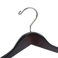 thumbnail image 4 of 6 Quality Luxury Curved Wooden Suit Hangers Wide Wood Hanger for Coats with Velvet Bar for Pants Mahogany Finish (6), 4 of 5