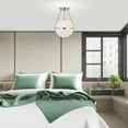 thumbnail image 3 of Lomique 11.2 in. 1-Light Indoor Chrome Finish Semi-Flush Mount Ceiling Light with Light Kit, 3 of 4