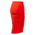 thumbnail image 3 of Doublju Women's Slim-Fit Ruched Long Pencil Skirt (Plus Size Available), 3 of 3