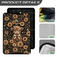 thumbnail image 4 of POLERO RV Entry Door Window Shade Sunshade Hook and Loop Fastener Camper Privacy Entrance Sun Blackout Fabric 17.3" x 26" (Cute Highland Cattle Sunflower), 4 of 7