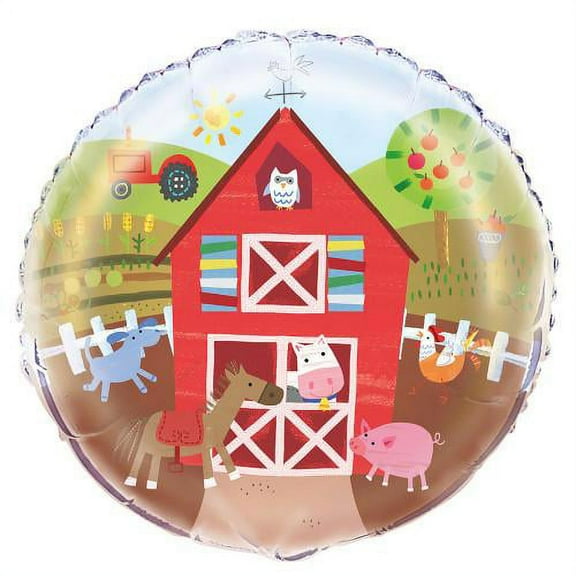 LOONBALLOON Farm Animals Balloons, 18″ FARM PARTY BARN