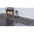 thumbnail image 2 of Unique Loom 3128617 2 ft. 7 in. x 13 ft. Philadelphia Trellis Runner Rug, Black, 2 of 2