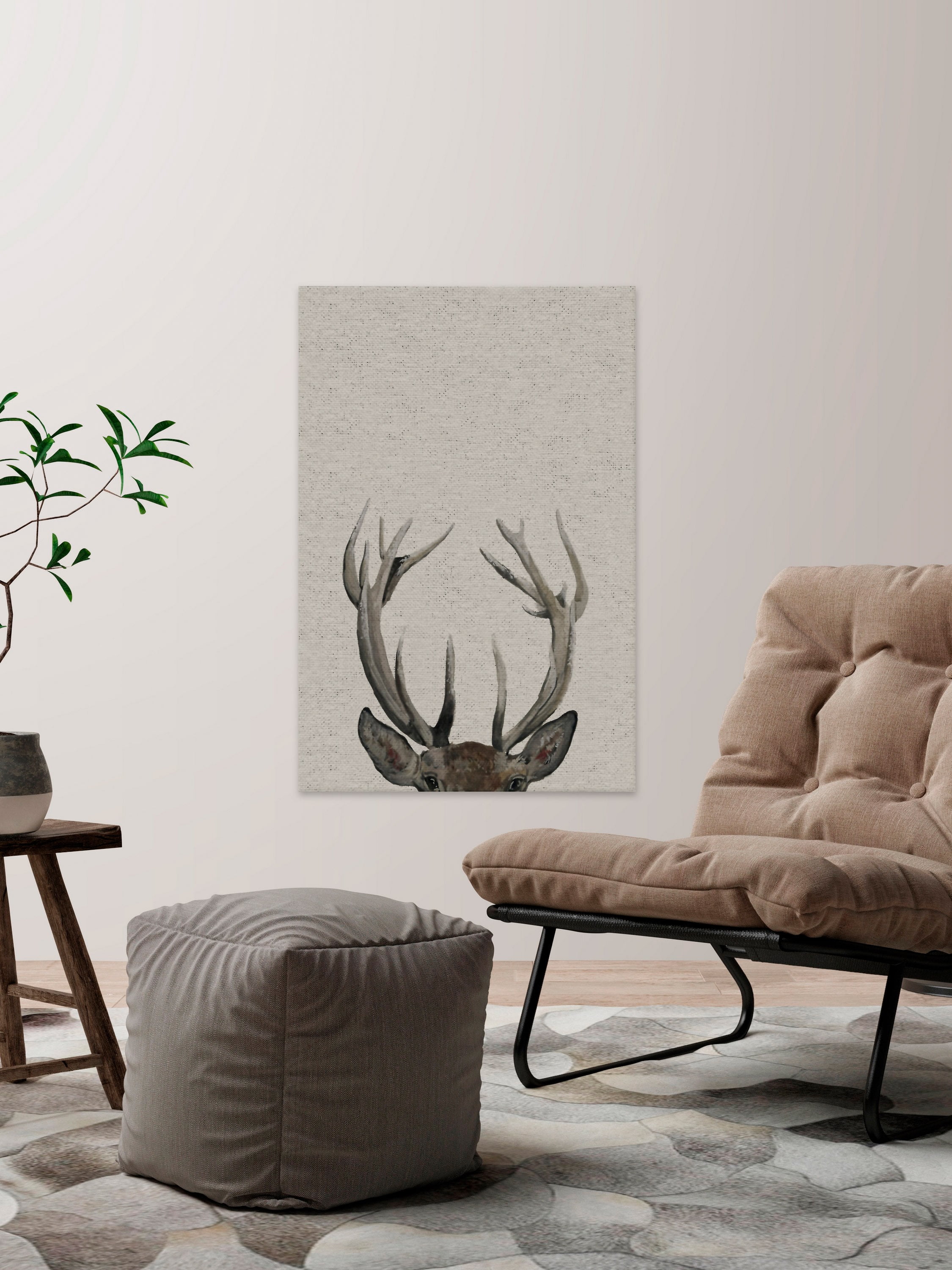The Antler Painting Print on Wrapped Canvas