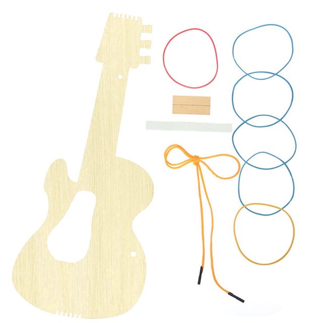 HUASHENG Handmade Diy White Embryo Wooden Small Guitar Children's Material Kit For Making Painting Homemade Musical Instruments