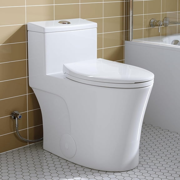 HOROW One Piece Toilet 10" Rough-in, Elongated Toilet with Comfortable Seat Height, ADA Chair Height 17.3", Dual Flush 1.1/1.6 GPF