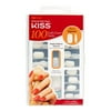 KISS Full-Cover Nails, Press-On Nails, Short Square, Clear, Short Squoval, 100 Count