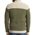 thumbnail image 4 of YLSDY Men's Stripe Cardigan Sweaters Buttons Down Long Sleeve V-Neck Cardigans Slim Fit Casual Ribbed Knitted Sweater Army Green XL, 4 of 7