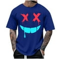 thumbnail image 3 of CFLVAEK Mens Funny Graphic Tees Big and Tall Short Sleeve T Shirts Loose Fit Crew Neck T Shirt Summer Casual Going Out Tops Blue XXXXXL, 3 of 5