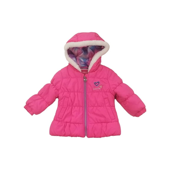 London Fog Infant & Toddler Girls Pink Rainbows Zip Up Warm Jacket w/ Hood 2T