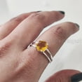thumbnail image 4 of Hexagon Citrine Ring, 925 Sterling Silver Ring, Women Ring, Natural Citrine, November Birthstone, Christmas, Thanksgiving, Tiny Dainty Ring, Handmade, Statement Jewelry, Wedding, Anniversary Gift, 4 of 8