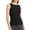 Black, variant on Womens Sleeveless Racerback High Neck Casual Basic Cotton Ribbed Fitted Tank Top with High Round Neck and Slim Fit Black L
